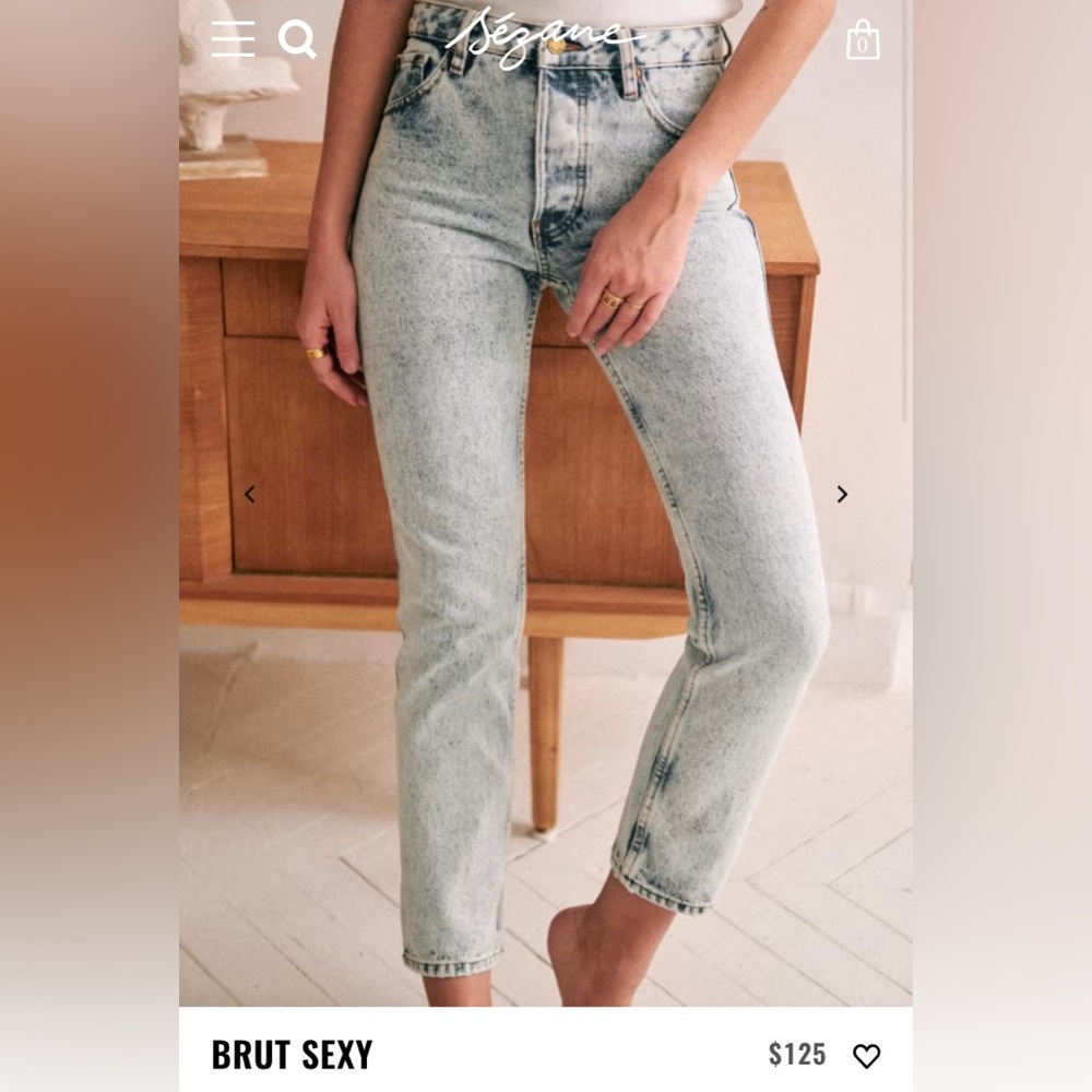 Sezane Brut Sexy Jeans Denim, Color: Edge Blue, Size: 27